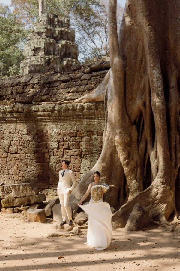 Vireak and Mony at Ta Prohm temple